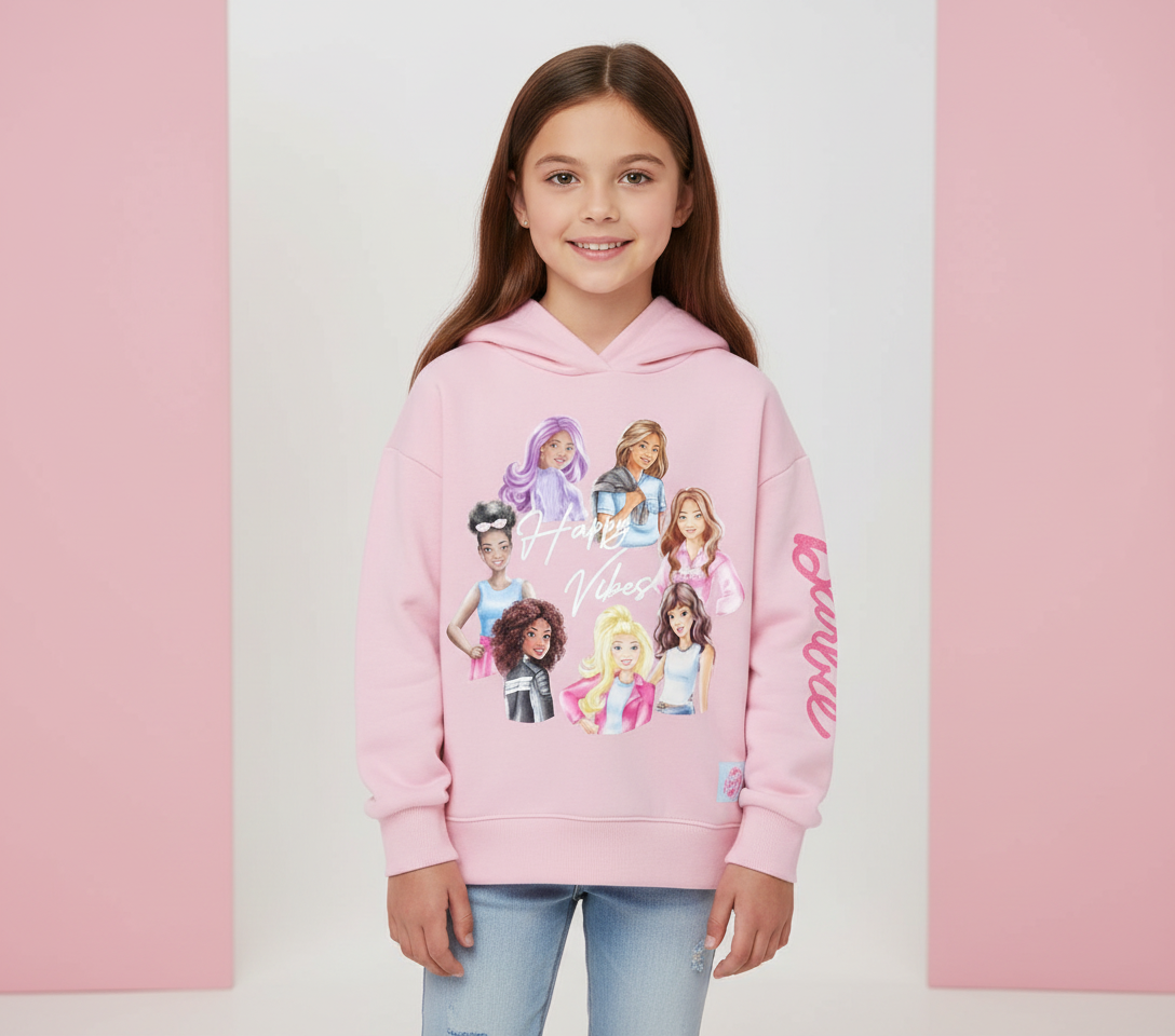 Barbie Bright Pink Cotton Hoodie
