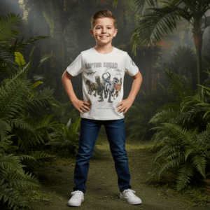 Jurassic World Bright Peach Raptors Tee for Boys (3–8 Years)