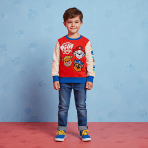 Paw Patrol Red & Peach Boys’ Sweater (3–8 Years)