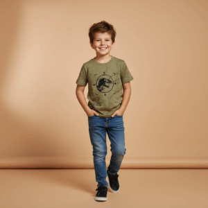 Jurassic World All over printed Green / 3D Printed Boys Tee (3–8 Years)