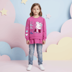Peppa Pig Pink Ruffle Sequence Cotton Sweater