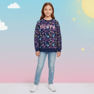 Peppa Pig Navy All-Over Printed Cotton Sweater